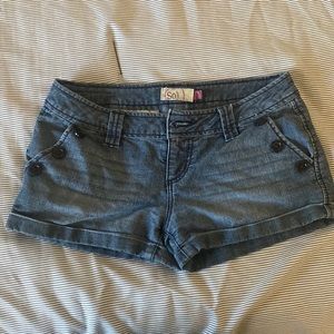 Y2K low rise denim shorts